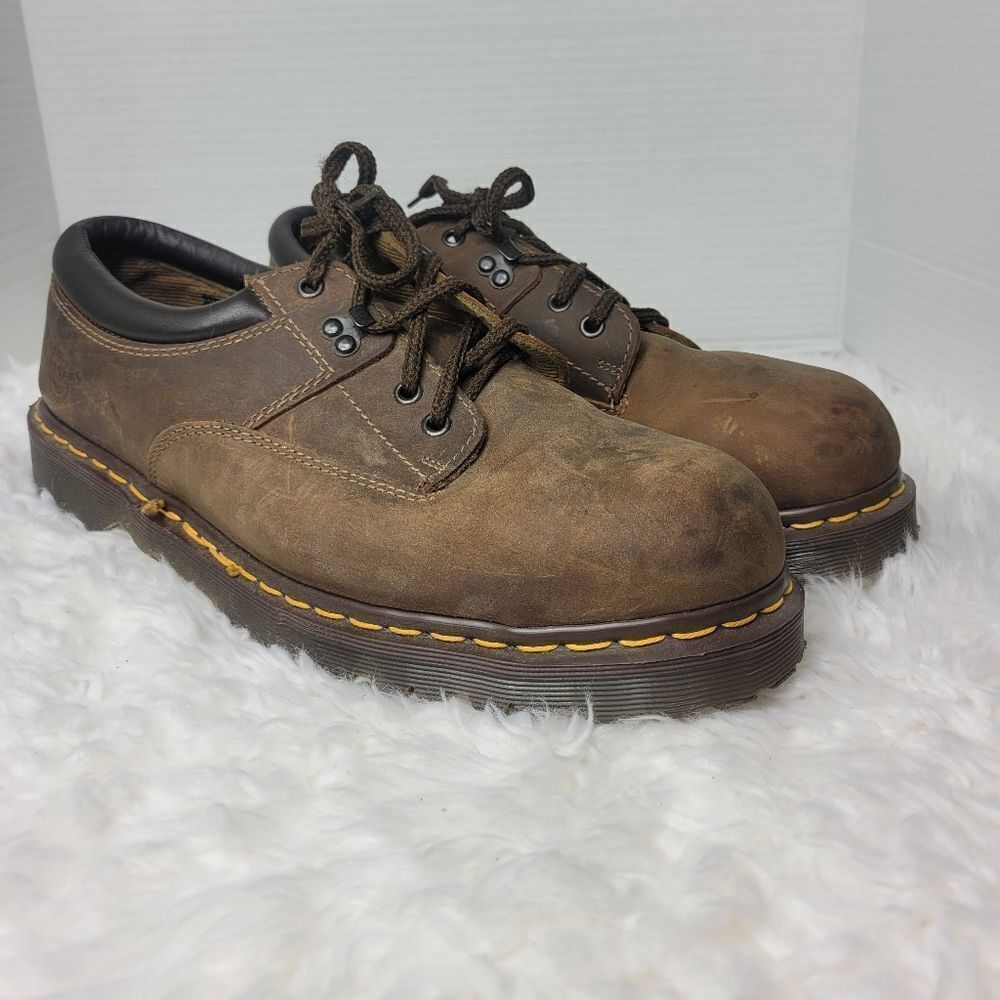 Dr. Martens Men's Boots Size 12 Brown Suede Steel Toe 7733 Work Shoes